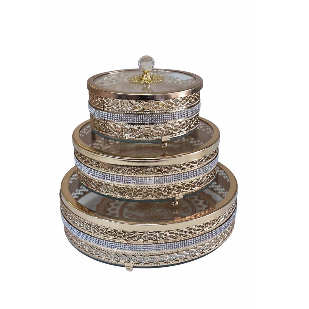 Set de 3 bonbonnières décoratives avec Couvercle