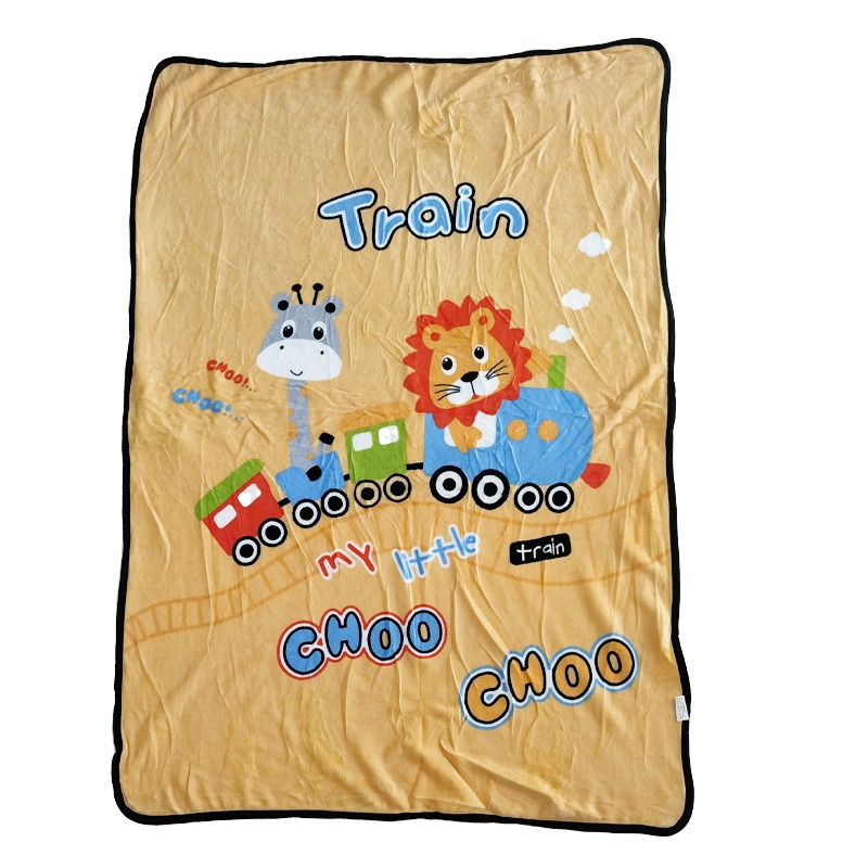 Plaid polaire doux & chaud (Train) 140x120 cm Jaune