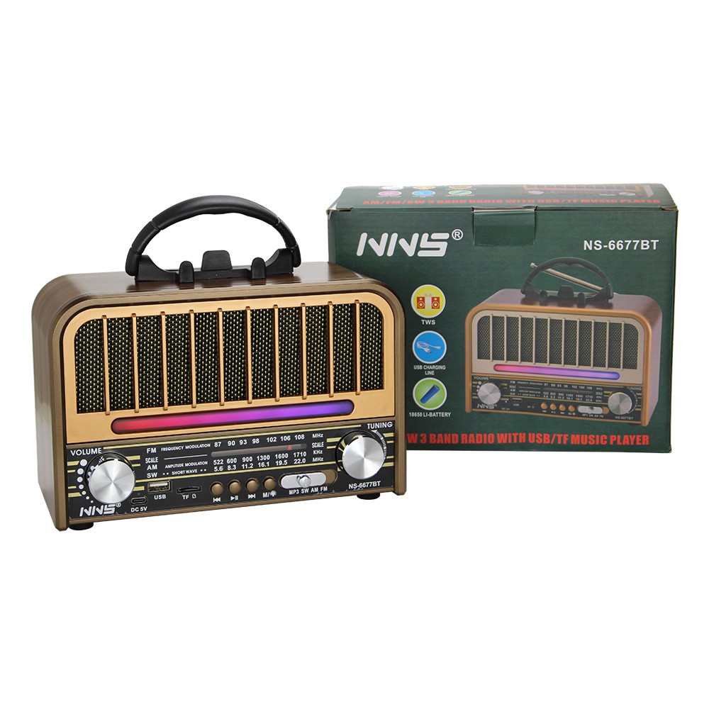 Radio NNS-6677BT AM/FM/SW 3 bandes avec support de téléphone