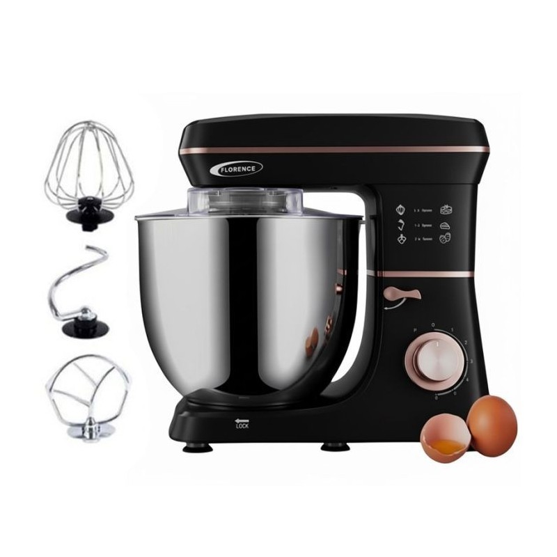 Robot Pétrin 10L 2200W - FLORENCE SM-9213 Noir