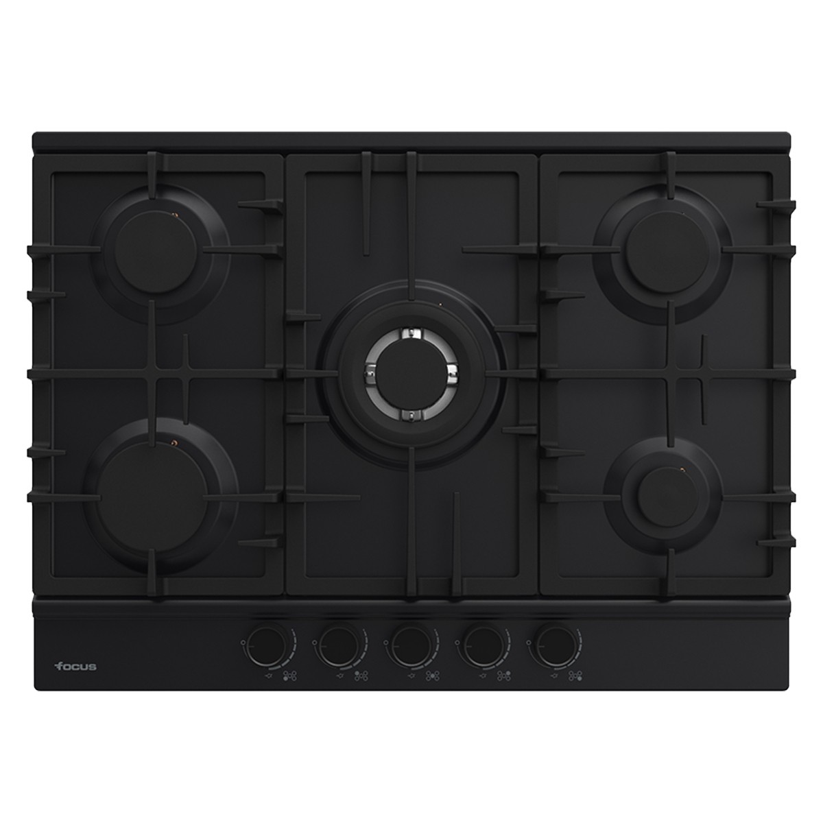 Plaque de Cuisson Encastrable FOCUS F8011BS 5Feux 70 cm - Noir